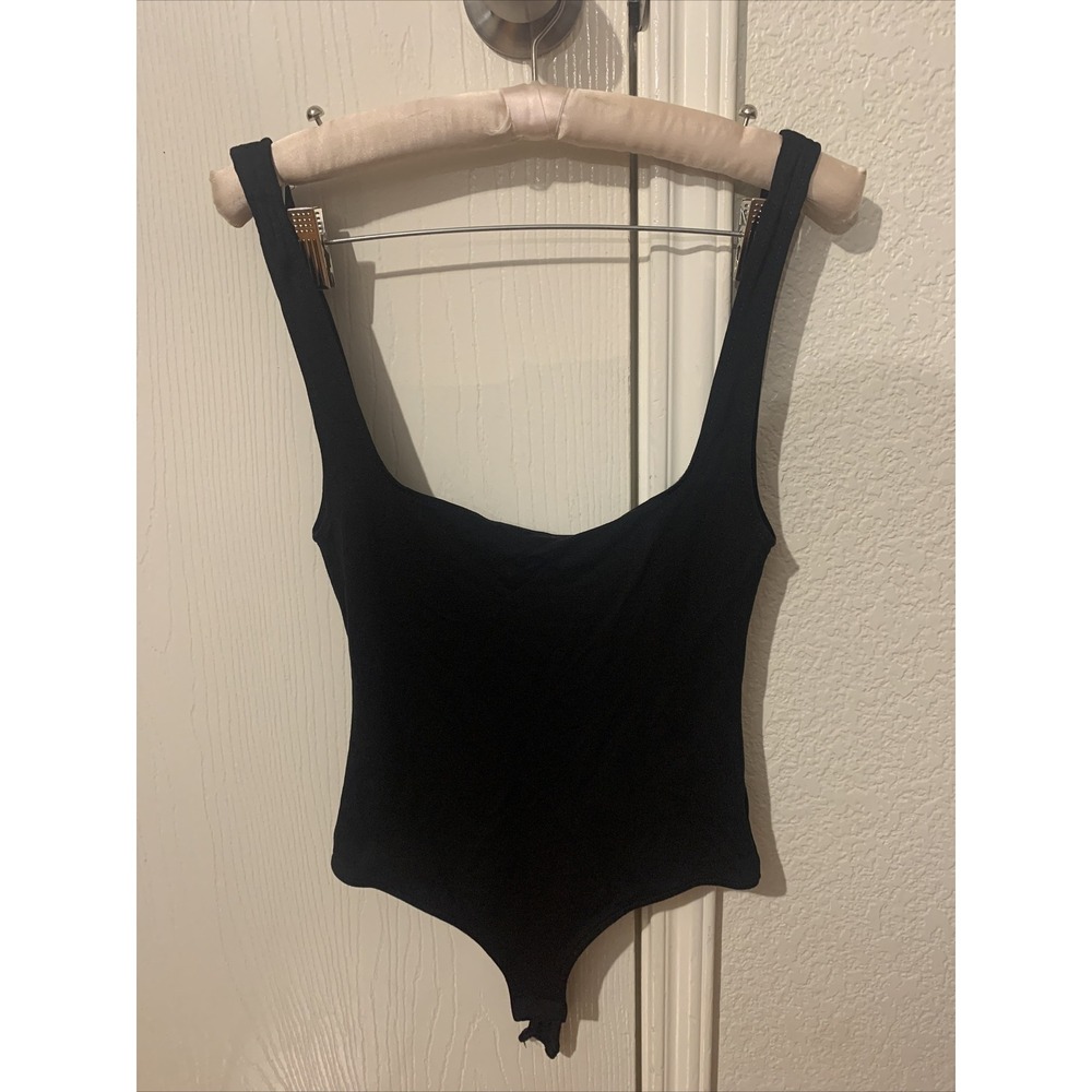 free people xs Sexy Women's Bodysuit Solid Black Nwot